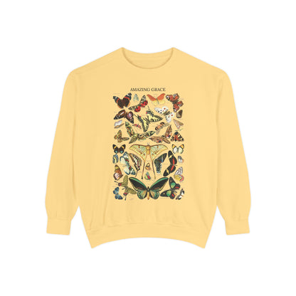 Butterfly Amazing Grace Sweatshirt, Inspirational, Butterfly Theme Pullover, Graceful Sweater, Christian Clothing, Unisex Sweatshirt